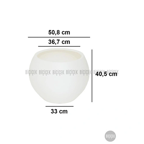 Biçiçek Plastik Küre Saksı 51 Cm Çap Beyaz Biçiçek Plastik Küre Saksı 51 Cm Çap Beyaz