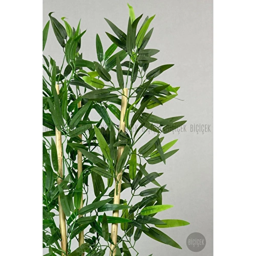 Biçiçek Yapay Bambu Ağacı 100cm Lux Saksı Siyah-bronz
