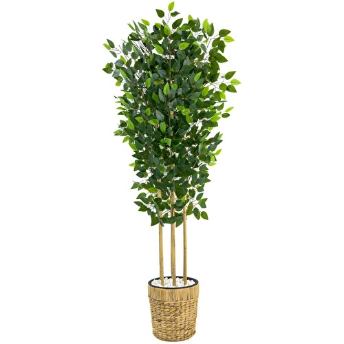 Biçiçek Yapay Benjamin Ağacı 170 Cm Hasır Saksıda