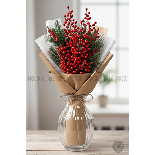 Biçiçek 4 Dal Yoğun Yapraklı Kokina Buketi