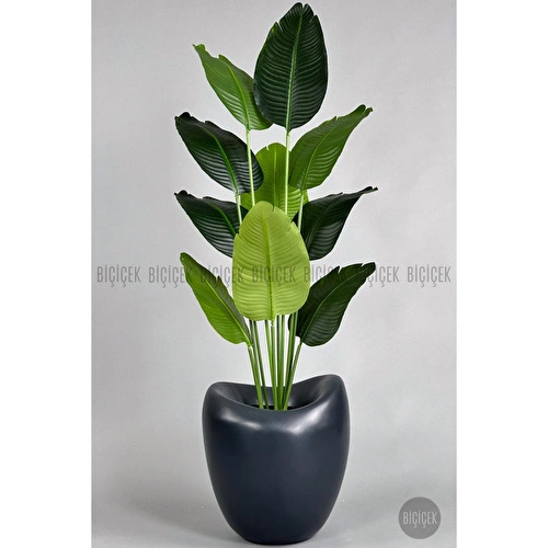 Biçiçek Yapay Muz Ağacı 145-185 Cm Gri