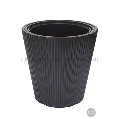 Biçiçek Luna Saksı 37 Cm Ve İç Kova Dahil Siyah Biçiçek Luna Saksı 37 Cm Ve İç Kova Dahil Siyah