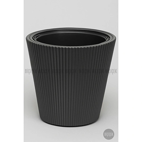 Biçiçek Luna Saksı 37 Cm Ve İç Kova Dahil Siyah