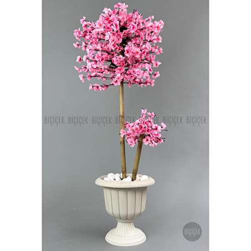 Biçiçek Yapay Ağaç Doğal Bambu Gövdeli Japon Ağacı Pembe Bahar Dalı Ağacı 125cm Biçiçek Yapay Ağaç Doğal Bambu Gövdeli Japon Ağacı Pembe Bahar Dalı Ağacı 125cm