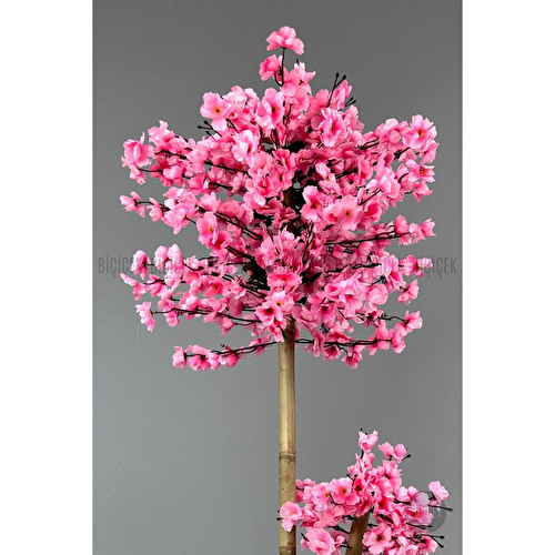 Biçiçek Yapay Ağaç Doğal Bambu Gövdeli Japon Ağacı Pembe Bahar Dalı Ağacı 125cm Biçiçek Yapay Ağaç Doğal Bambu Gövdeli Japon Ağacı Pembe Bahar Dalı Ağacı 125cm