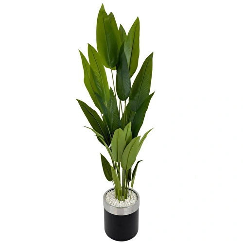 Biçiçek Starliçe 220cm Metal Siyah Gümüş Saksıda