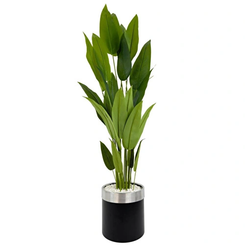 Biçiçek Starliçe 220cm Metal Siyah Gümüş Saksıda