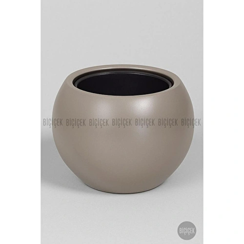 Biçiçek Plastik Küre Saksı 25 Cm Çap Kahverengi