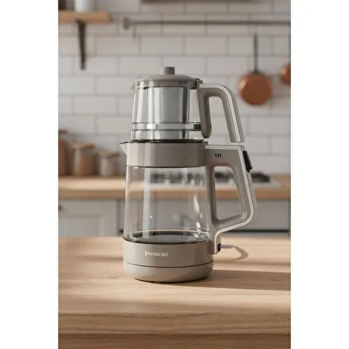 Bernardo Napoli Cam Demlikli Çay Makinesi Bej