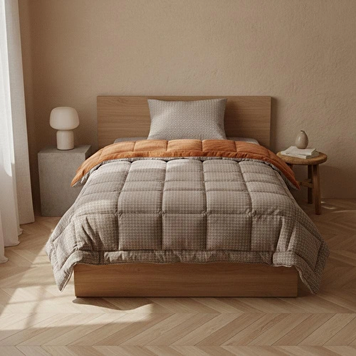 Othello Tek Kişilik Çift Taraflı Welsoft Comforter Yorgan Seti Orange 155x215 Cm - Dormio Soft Trigo Serisi