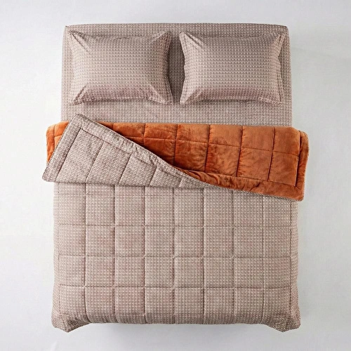 Othello Çift Kişilik Çift Taraflı Welsoft Comforter Yorgan Seti Orange 195x215 Cm - Dormio Soft Trigo Serisi