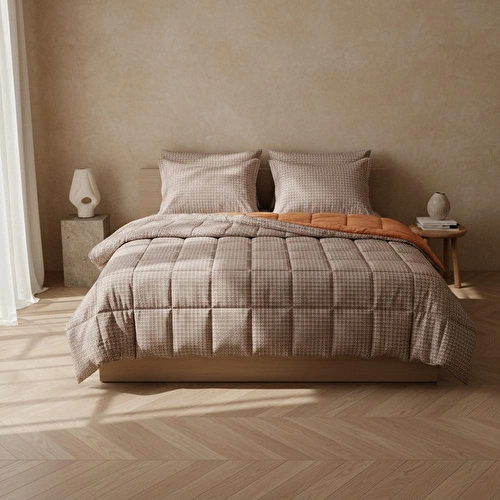 Othello Çift Kişilik Çift Taraflı Welsoft Comforter Yorgan Seti Orange 195x215 Cm - Dormio Soft Trigo Serisi