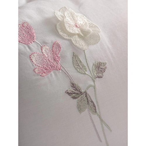 Cotton Box 3d Nakışlı Saten Çift Kişilik Nevresim Takımı Jolie Pembe