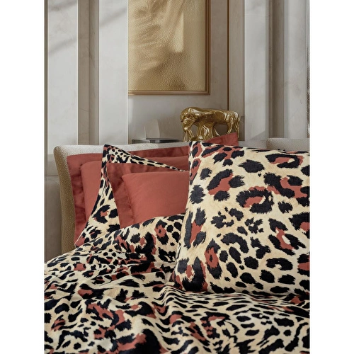 Cotton Box Saten Çift Kişilik Nevresim Takımı Leoluxe Kiremit