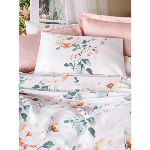 Cotton Box Saten Çift Kişilik Nevresim Takımı Verna Pudra