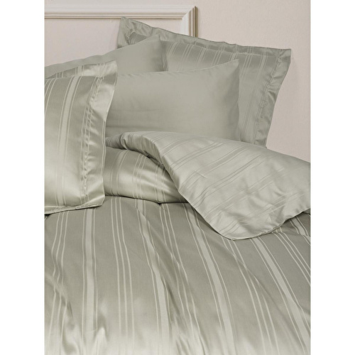 Cotton Box Smart Bambu Saten Çift Kişilik Nevresim Takımı Stripe Bej