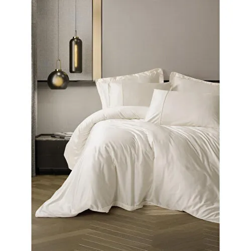 Cotton Box Silky Saten King Size Nevresim Takımı Ekru