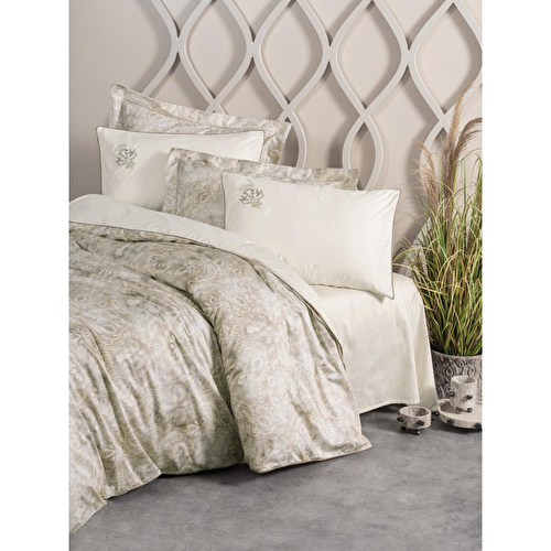 Cotton Box Elite Saten Çift Kişilik Nevresim Takımı Beatrix Bej