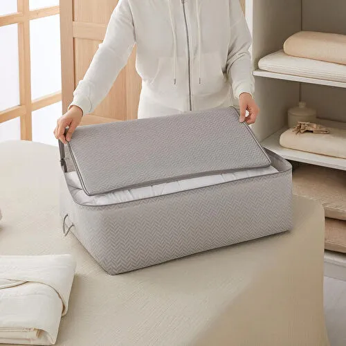 Ocean Home Textile 4'lü Büyük Boy Gri Balıksırtı Baza Altı Hurç Set 62 X 46 X 22 Cm Ocean Home Textile 4'lü Büyük Boy Gri Balıksırtı Baza Altı Hurç Set 62 X 46 X 22 Cm