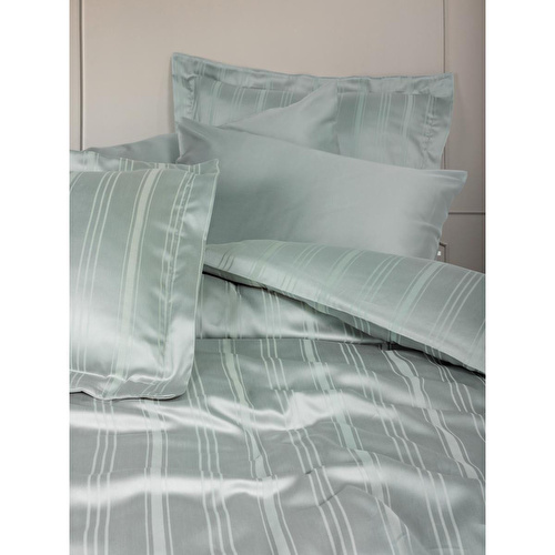 Cotton Box Smart Bambu Saten Çift Kişilik Nevresim Takımı Stripe Mint Cotton Box Smart Bambu Saten Çift Kişilik Nevresim Takımı Stripe Mint