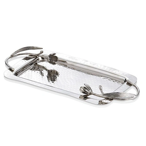 Cornella Floral Dekoratif Tepsi Silver Büyük En:25 Cm X Boy:43 Cm X Tümü :54 Cm Cornella Floral Dekoratif Tepsi Silver Büyük En:25 Cm X Boy:43 Cm X Tümü :54 Cm
