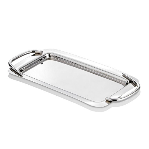 Cornella Basic Dikdörtgen Sunum Tepsisi Silver Büyük En:24 Cm X Boy:43 Cm X Tümü:49 Cm
