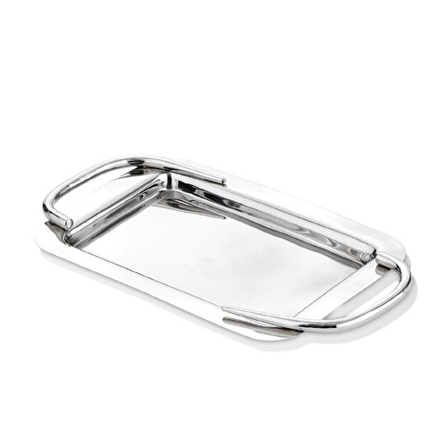 Cornella Basic Dikdörtgen Sunum Tepsisi Silver Küçük En:21 Cm X Boy:31 Cm X Tümü:38 Cm