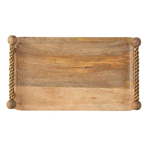 Mudo Home Wooden Dekorati̇f Tepsi̇ 35x20 Cm