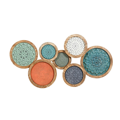 Mudo Home Aurora Renkli̇ Ahşap Duvar Dekoru 127x8.5x65cm