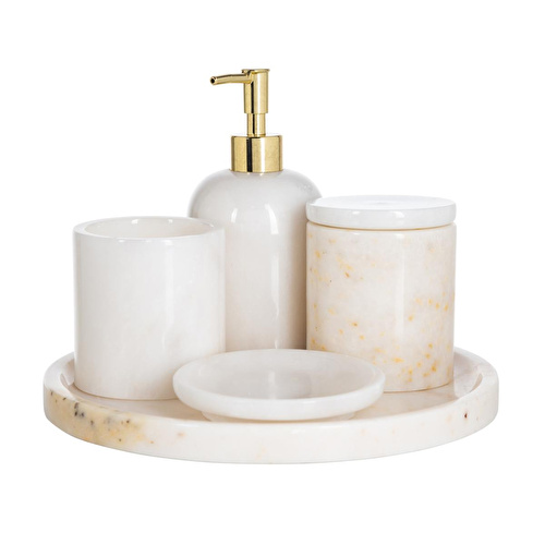 Mudo Home Marble Beyaz 5'li̇ Banyo Seti̇