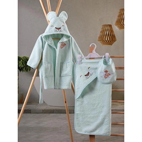Cotton Box Bebek Banyo Seti Aslan Mint