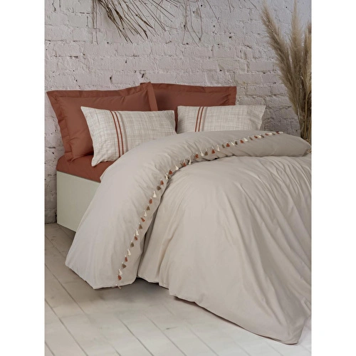 Cotton Box Candy Tek Kişilik Nevresim Takımı Merri Bej