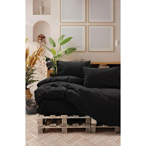 Cotton Box Neat Çift Kişilik Nevresim Takımı Siyah