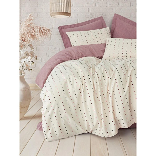Cotton Box Loopra Çift Kişilik Nevresim Takımı Veyra Bordo