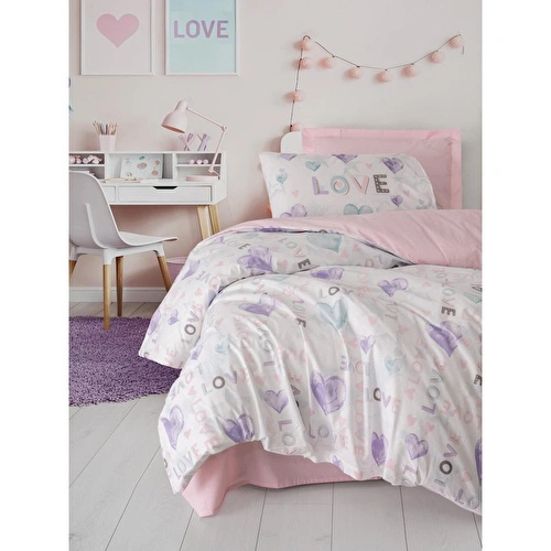 Cotton Box Genç Odası Tek Kişilik Nevresim Takımı Lovella Pembe