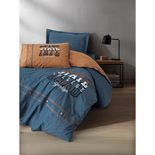Cotton Box Mood Nakışlı Ranforce Tek Kişilik Nevresim Takımı State Tarçın