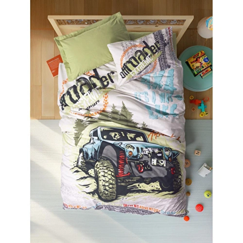 Cotton Box Junior Tek Kişilik Nevresim Takımı Adventure Yeşil