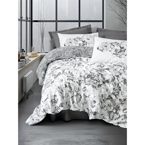 Cotton Box Dual Çift Kişilik Nevresim Takımı Florva Antrasit