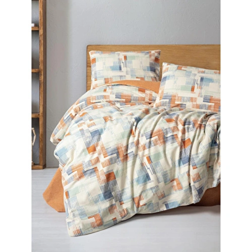 Cotton Box Flanel Çift Kişilik Nevresim Takımı Rina Kiremit
