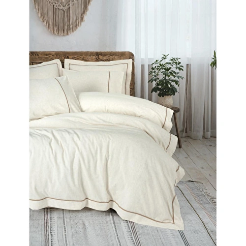 Cotton Box Inborn Çift Kişilik Nevresim Takımı Banded Kahve