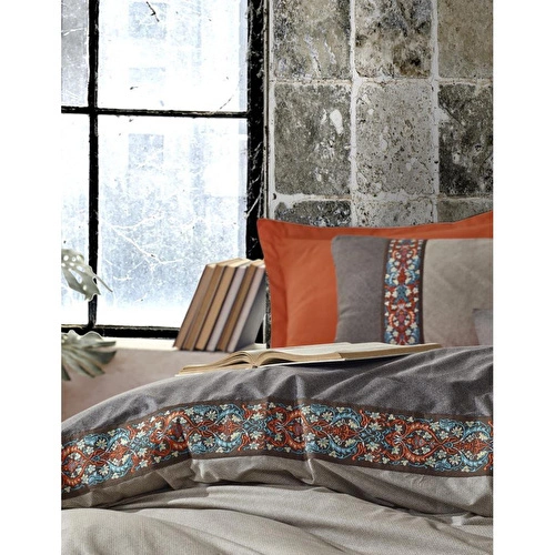 Cotton Box Folk Art Çift Kişilik Nevresim Takımı True Tarçın