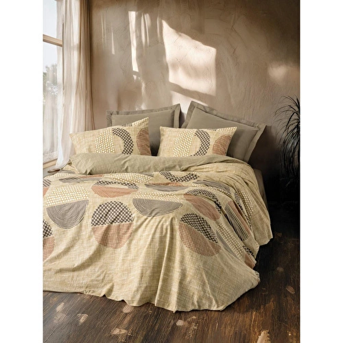 Cotton Box Toprak Çift Kişilik Nevresim Takımı Moona Kahve