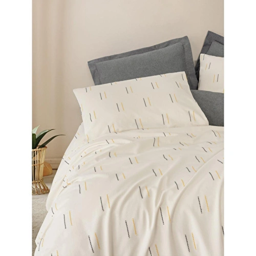 Cotton Box Loopra Çift Kişilik Nevresim Takımı Lura Gri