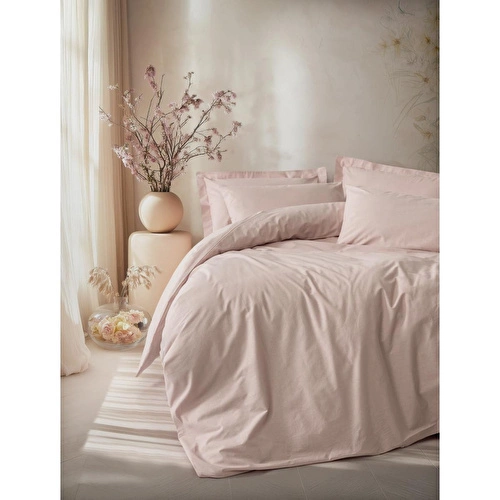 Cotton Box Plain Çift Kişilik Nevresim Takımı Plain Pudra