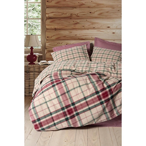 Cotton Box Warm Flanel Tek Kişilik Nevresim Takımı Jamil Bordo