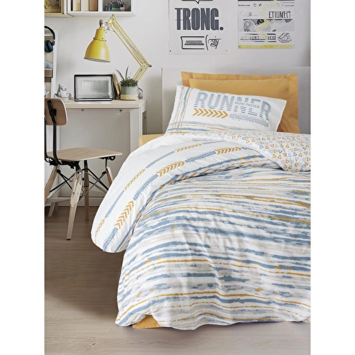 Cotton Box Genç Odası Tek Kişilik Nevresim Takımı Dashon Sarı