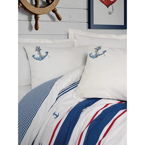Cotton Box Maritime Çift Kişilik Nevresim Takımı Brine Ekru Cotton Box Maritime Çift Kişilik Nevresim Takımı Brine Ekru