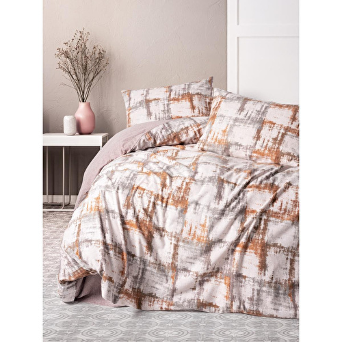 Cotton Box Flanel Çift Kişilik Nevresim Takımı Farida Kahve