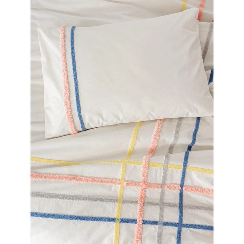 Cotton Box Puff Nakışlı Çift Kişilik Nevresim Takımı Linea Somon Cotton Box Puff Nakışlı Çift Kişilik Nevresim Takımı Linea Somon