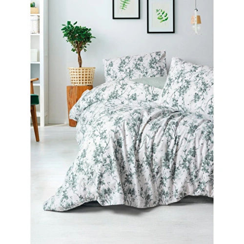 Cotton Box Flanel Çift Kişilik Nevresim Takımı Casey Petrol